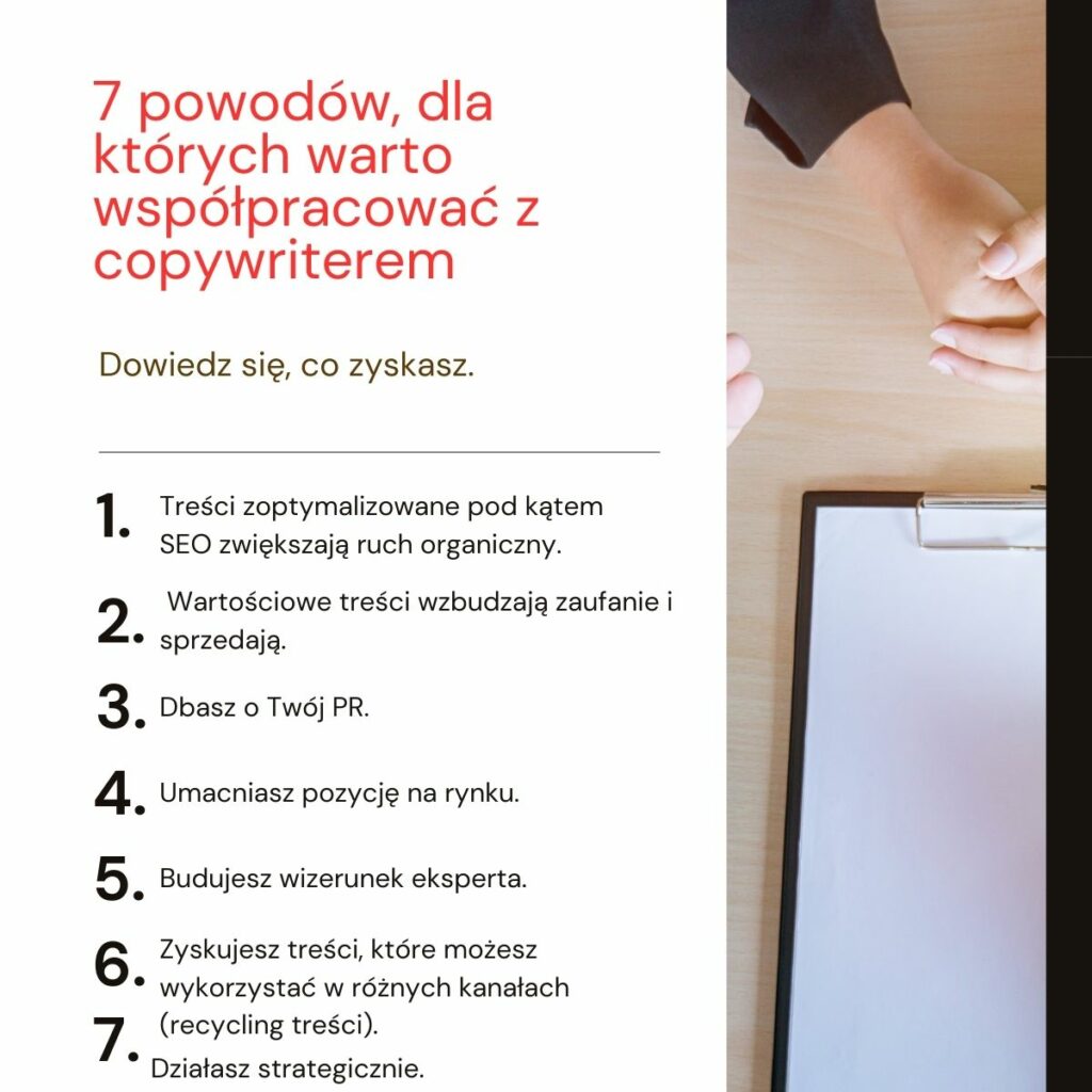 7 powodów, dla których warto współpracować z copywriterem