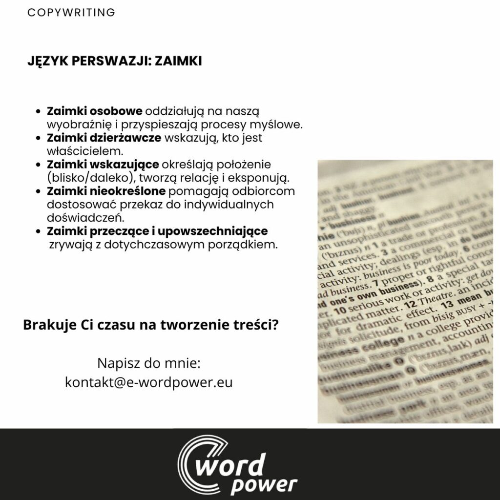 język perswazji: zaimki